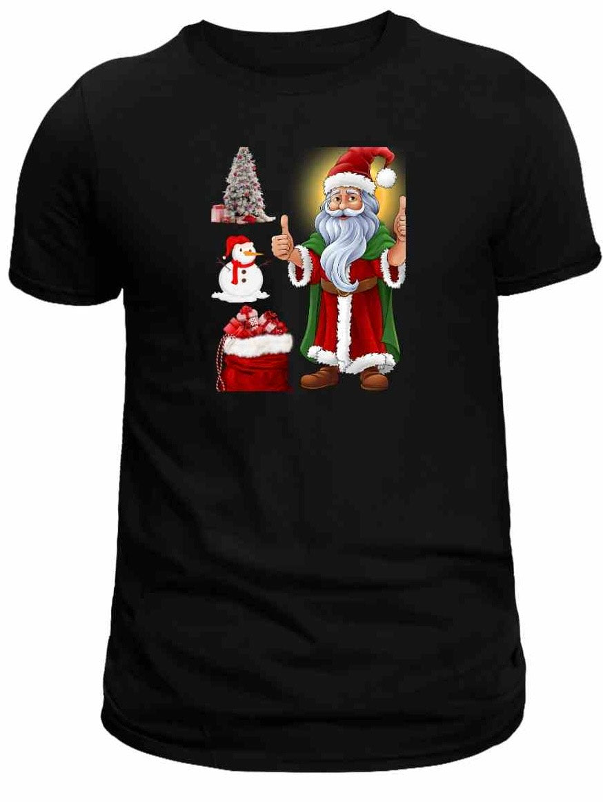 Santa Jolly Vibes Printed Breathable Men's Christmas  T-Shirt Top