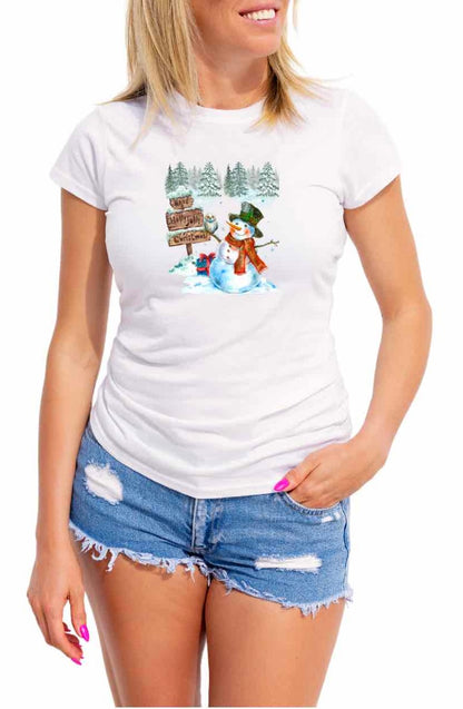 Merry Christmas Snow Sip Trendy Women's T-Shirt