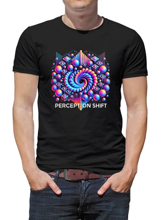 Men's Trending Breathable Fashion Printed Perception Shift T-Shirt Tops