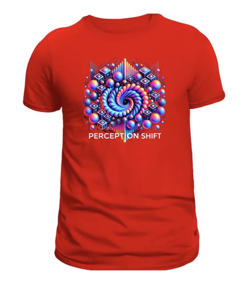 Men's Trending Breathable Fashion Printed Perception Shift T-Shirt Tops