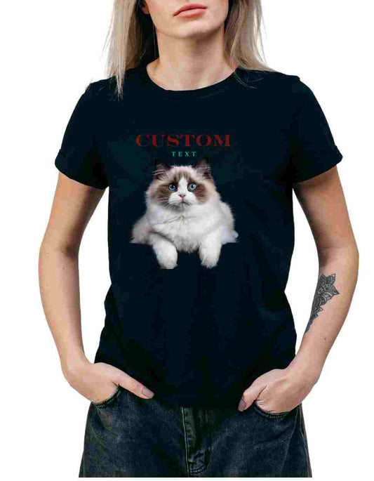 Personalized Cat Custom Women's T-Shirt.