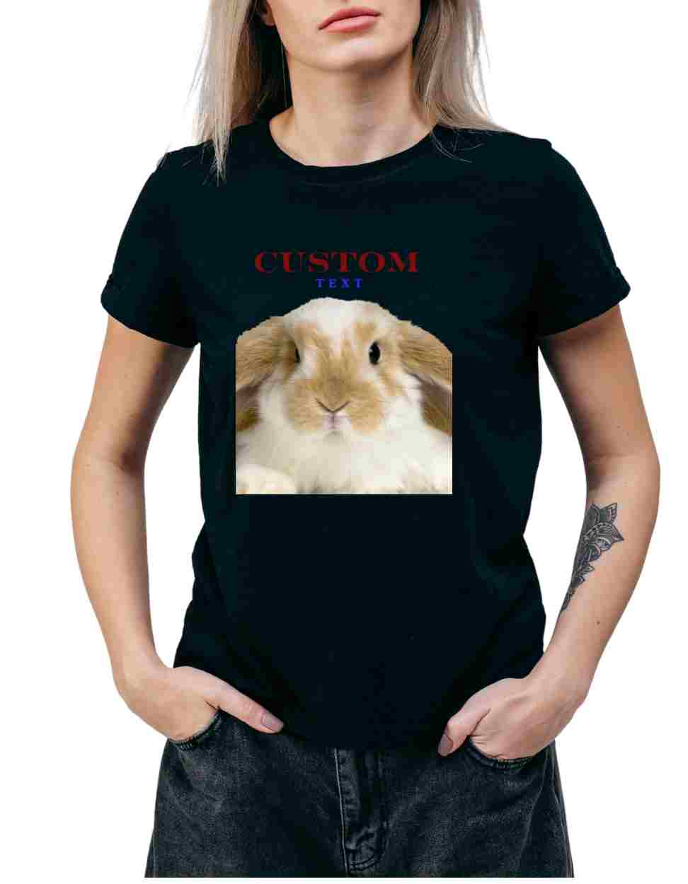 Personalized Bunny Custom Women's T-Shirt