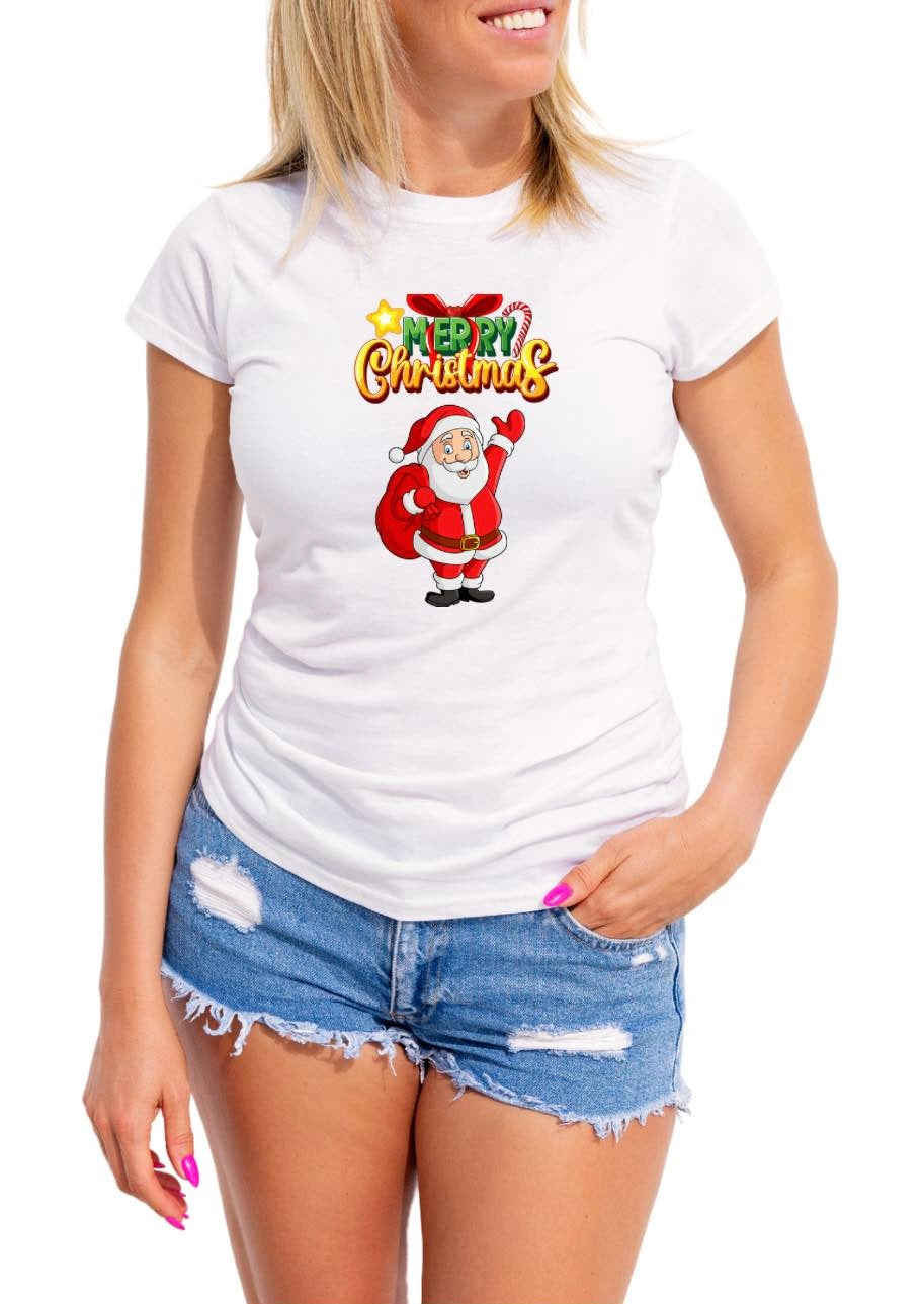 Snow White Merry Christmas Trendy Women's T-Shirts