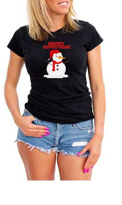 Snow White Merry Christmas Trendy Women's T-Shirts