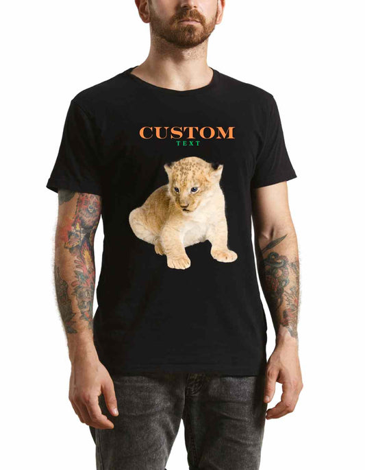 Personalized Men's Lion Custom Pet T-Shirt